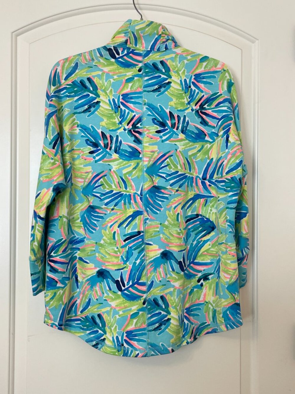 New Lilly Pulitzer Jacket Dee Dee Serenity Green Blue Leaf Small - Picture 4 of 7